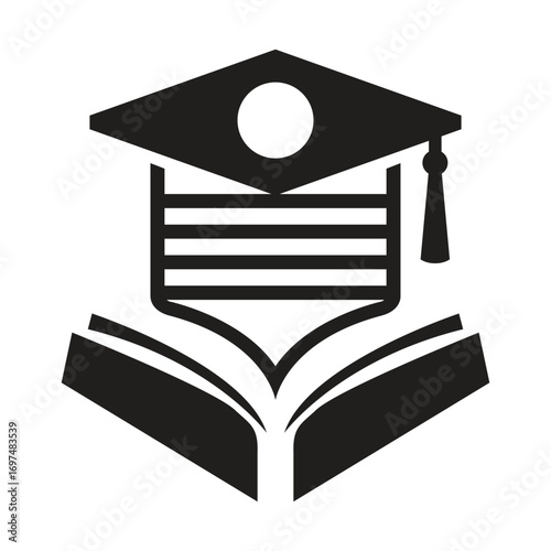 Vector illustration of education logo silhouette