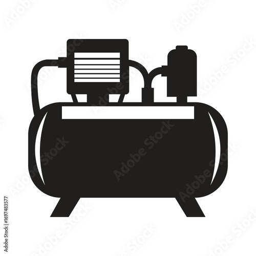 Vector illustration of compressor silhouette for industrial equipment