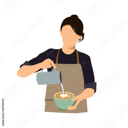 barista pouring latte art