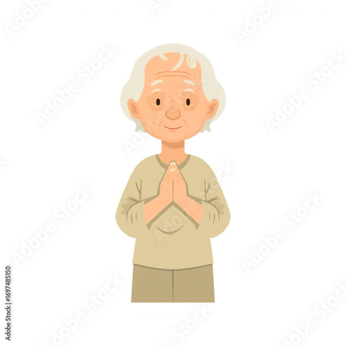 senior woman in Prayer Pose