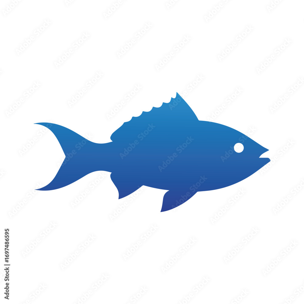 Obraz premium Modern minimalist fish silhouette logo design for aquatic business identity