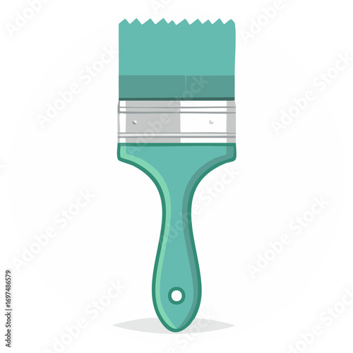 Single Teal Paintbrush Tool for Home Improvement and Artistic Creation