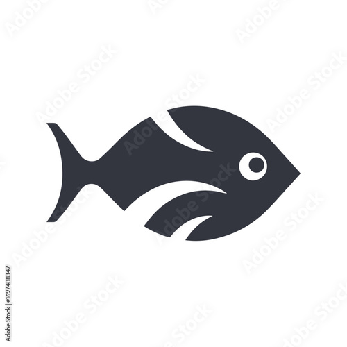 Elegant modern fish silhouette logo design symbolizing eco lifestyle and marine branding