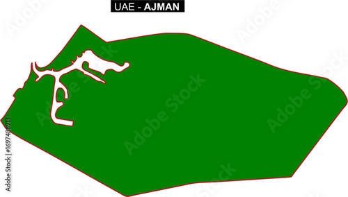 Solid map of UAE State Ajman
