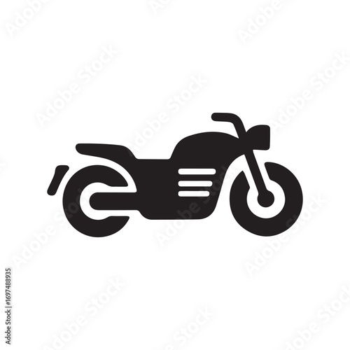 Silhouette of motor Bike Icon vector on isolated white background. 