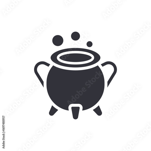 Whimsical Cauldron Illustration With Bubbles Evoking Magic And Mystery