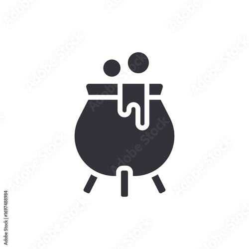 Mystical Potion Brew Cauldron With Bubbles For Fantasy Magical Rituals Concepts