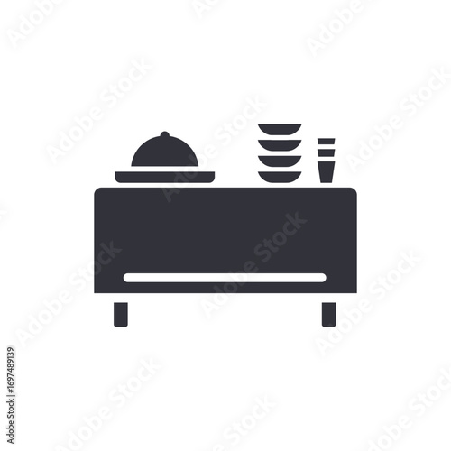 Elegant Table Display With Covered Dish And Stacked Bowls For Dining Set Up