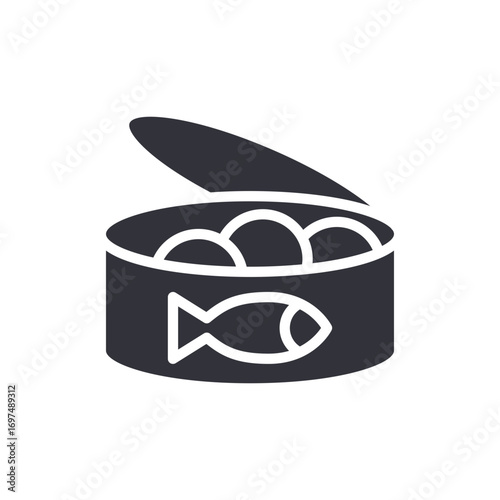 Canned Fish Icon With Top Open Ready To Consume Rich Source Of Omega 3