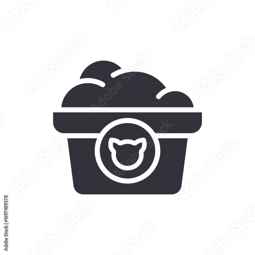Stylized Illustration Of Cat Food Container With Heap Of Soft Food