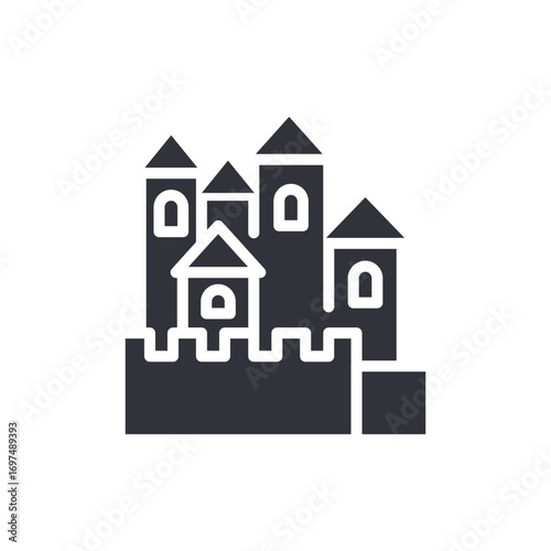 Whimsical Castle Silhouette Depicting Imagination Fairytale Structure Medieval Iconography