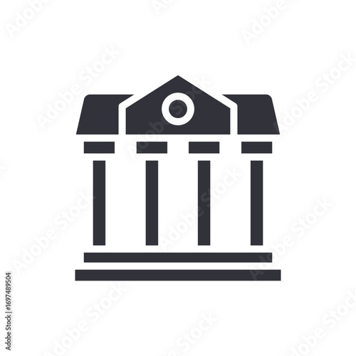Iconic Building With Columns Illustrating Architecture And Institutional Symbolism