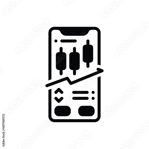Black solid icon for trading