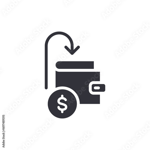 Financial Transaction Depicting Return Of Funds Into Wallet Icon Illustration