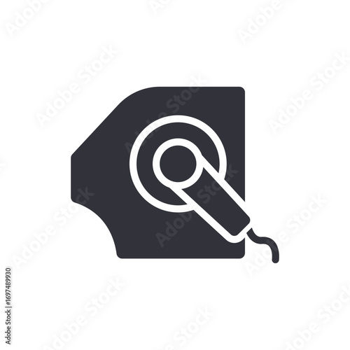 Abstract Depiction Of A Podcast Microphone With Geometric And Rounded Shape