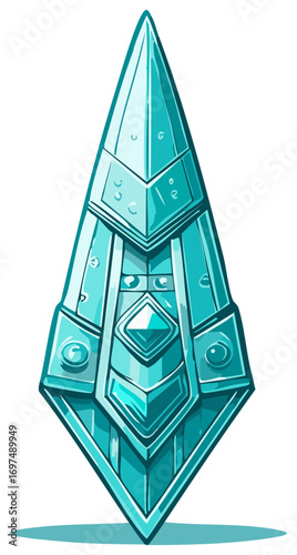 Stylized futuristic crystal totem a magical alien artifact illustration