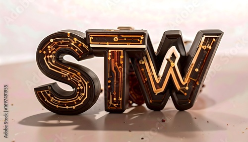 Dark, stylized letters 