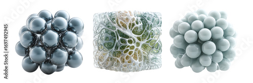 Abstract 3D Structures Representing Molecules and Cellular Forms