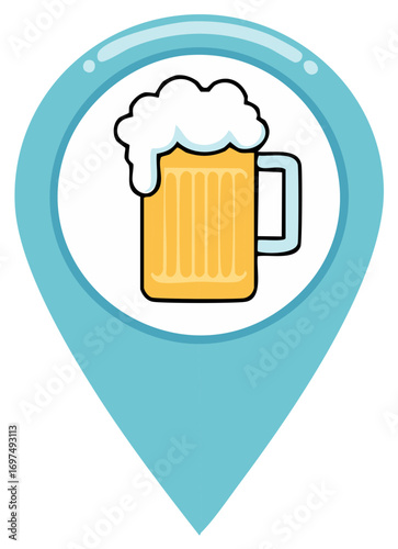 Beer Pin Location Map Pointer: Map, Craft Beer, Pubs, Brewery, Tavern Finder Icons