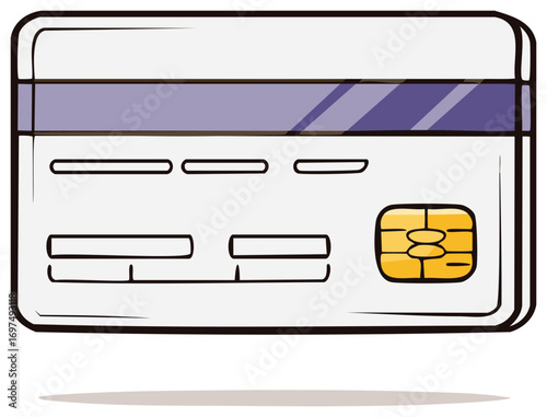 Isolated Cartoon Credit Card, Bank Card, Financial Transactions