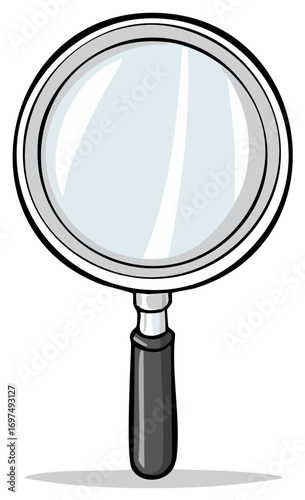 Magnifying Glass Cartoon Illustration Searching Detective Investigating Tool