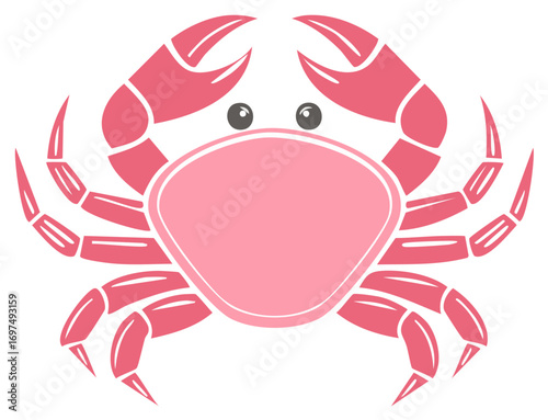 Pink crab cartoon illustration