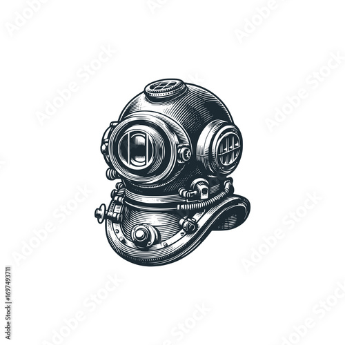 Old nosedive headgear– Black and White Icon Vector and Illustration