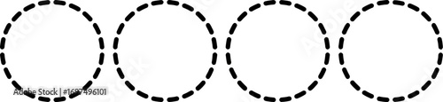 Four dashed circle shapes vector illustration design art