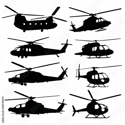 helicopter silhouettes collection