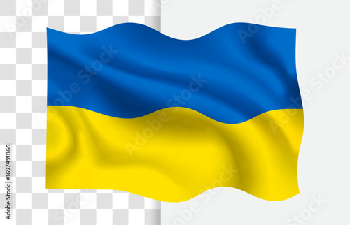 Ukraine Flag Waving on White Background – National Pride and Travel Symbol