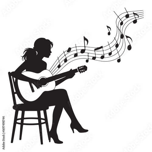 Guitarist Silhouette Playing Electric Guitar