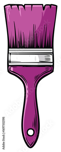 Purple Paint Brush Vector Illustration for Art and Home Improvement