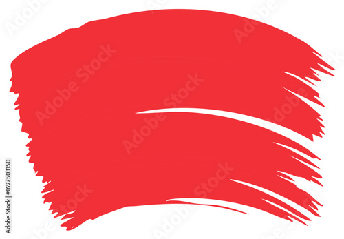 Vibrant red abstract artistic brush stroke texture background element