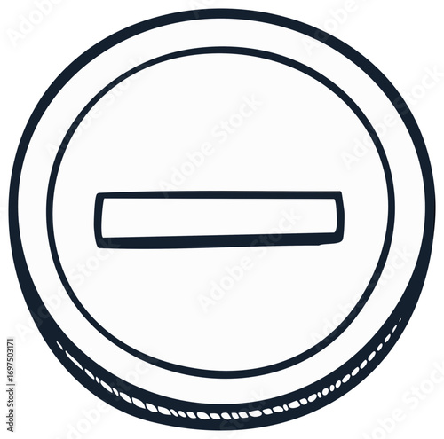 Doodle prohibition symbol with horizontal line inside circle