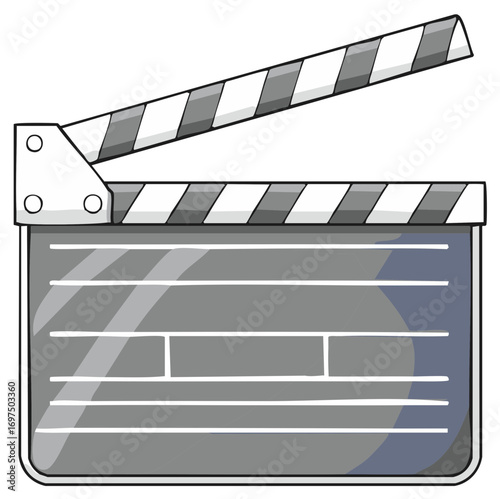Hand drawn film clapperboard for cinema and movie production industry action