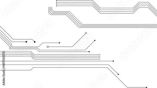 High-tech futuristic digital circuit board illustration with abstract arrows for a blueprint concept