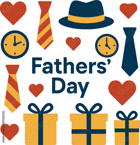 Fathers’ Day Latvia and North Macedonia Flat Vector Illustration