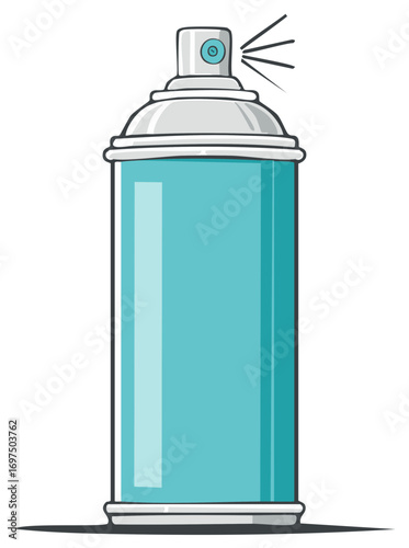 Illustration of a blue aerosol spray paint can, vector design