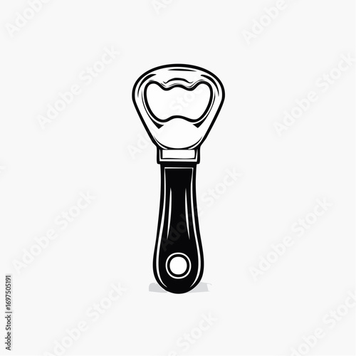 Minimal black bottle opener vector design