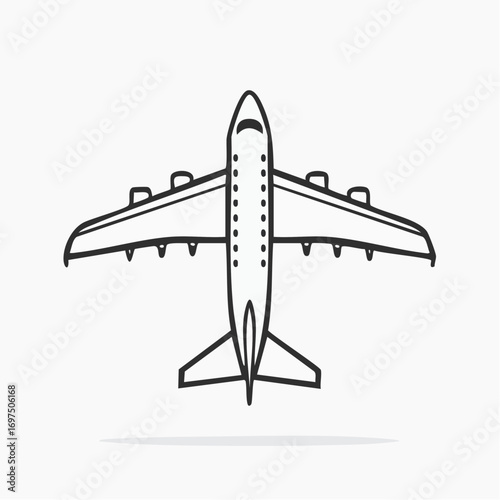 Minimal airplane vector, simple silhouette