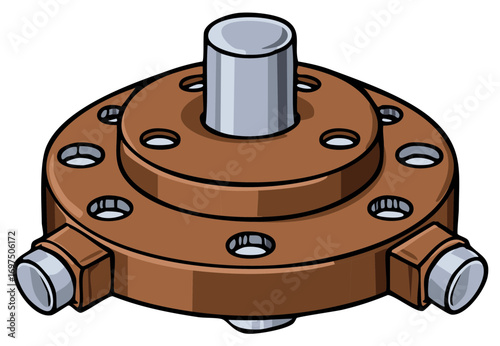 Mechanical Rotating Hub With Multiple Connections And Central Post