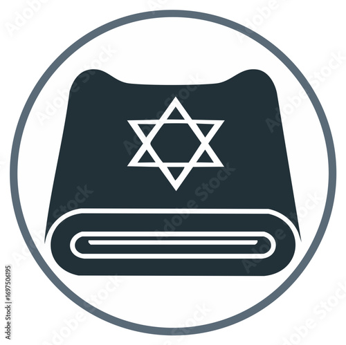 Star of David on traditional Jewish prayer shawl for religious and spiritual symbolism.