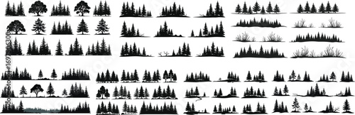 Forest Tree Silhouette Vector Collection