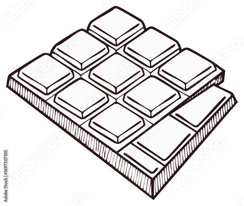 Delicious Chocolate Bar Hand-Drawn Illustration for Sweet Treats and Dessert Lovers
