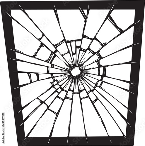 Dramatic shattered glass effect for edgy designs, a powerful symbol of destruction and resilience, perfect for creative projects needing impact