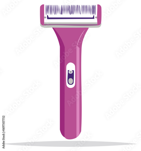 Vector illustration of a modern pink electric shaver for female hair removal and personal grooming