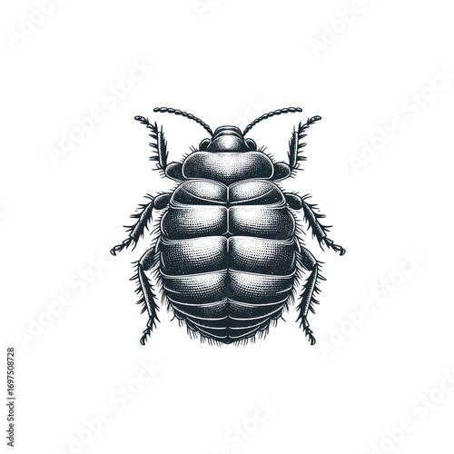 Bed bug – Black and White Icon Vector and Illustration