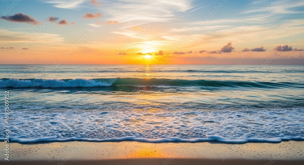 Fototapeta premium Sunrise over beach