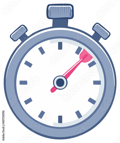 Vivid blue and white illustrated stopwatch displaying elapsed time perfect for deadlines and challenges