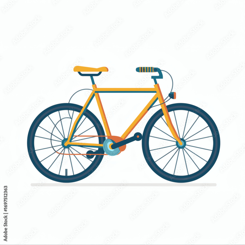 Fototapeta premium Bicycle Icon Minimal Flat Vector Illustration with Clean Lines and Simple Design 